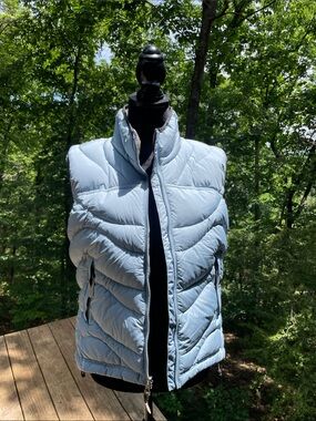 REI ICE BLUE PUFFER DOWN VEST Sz S